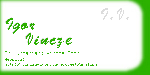 igor vincze business card